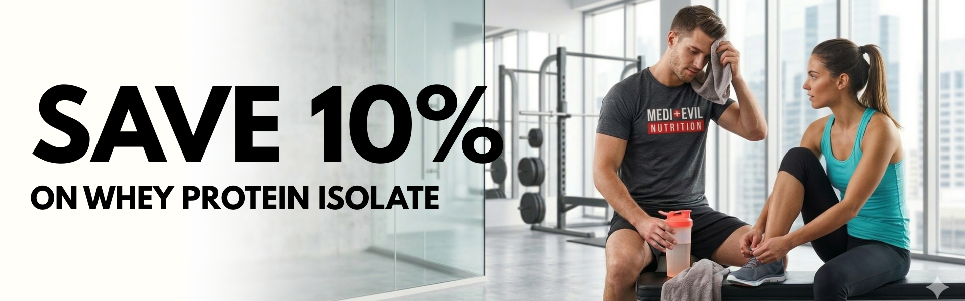 Save 10% on whey protein isolate supplements at medi-evil nutrition