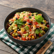 Quinoa and black bean buddha bowl