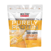MediEvil Nutrition Purely Protein package with banana flavor on a white background