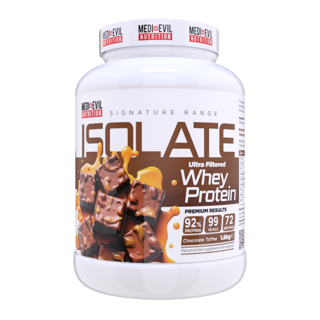 Isolate Whey Protein Chocolate Toffee - Chocolate Toffee flavor protein powder by Medi-Evil