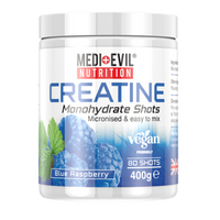 Medi Evil Nutrition Micronised Creatine Monohydrate Powder 400g Blue Raspberry 80 shots 